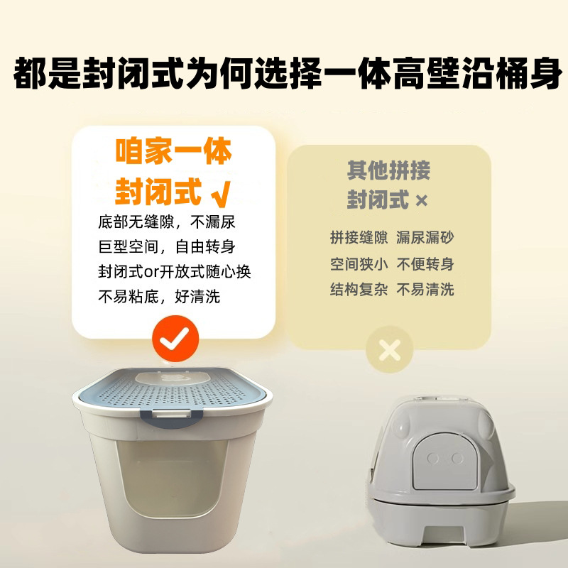 猫砂盆全封闭式超大号防带砂厕所