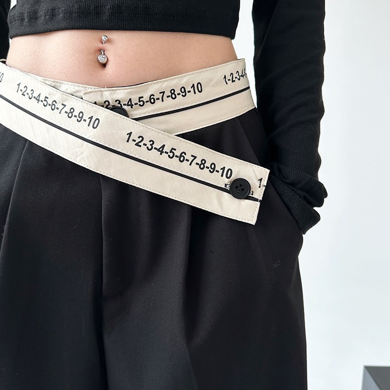 黑色西装裤女2024春秋装新款高腰显瘦直筒休闲裤宽松阔腿裤垂感裤