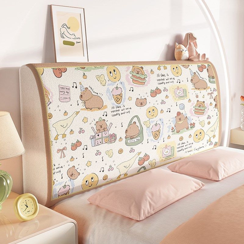 奶油风全包床头套罩2025新款万能通用床靠背罩套木头硬板遮丑神器,居家布艺,床头罩,淘宝优惠券,粉丝福利购,淘宝优惠卷