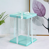 透明蛋糕盒子加高6寸8寸10寸12寸14寸16寸生日网红气球包装 盒