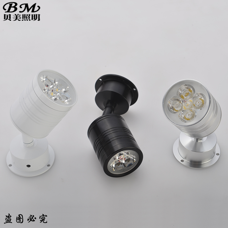 LED明装吸顶射灯3W5W公司LOGO酒吧背景墙服装店床头照画小射灯