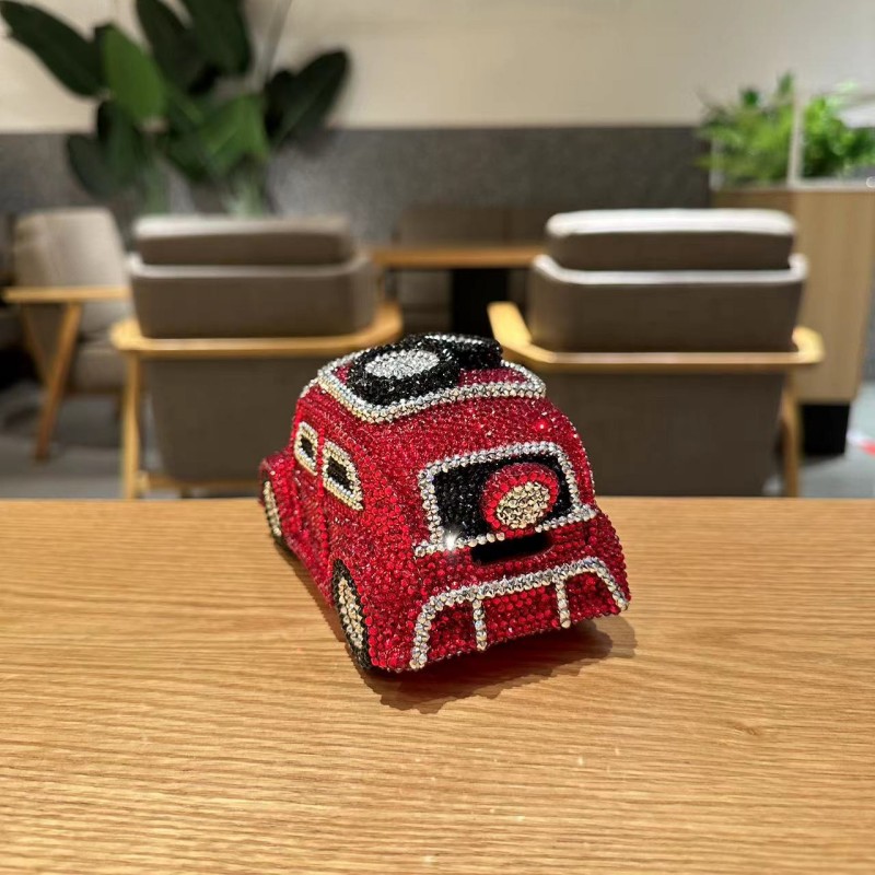 贴钻手工摆件复古老爷车工艺品 桌面摆件生日礼物 道具汽车储蓄罐