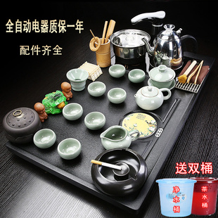 家用全自动上水客厅泡茶功夫茶盘整套中式 茶台烧水壶一体茶具套装