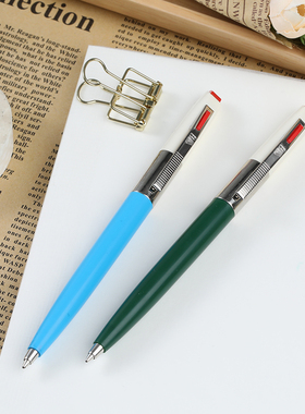 匈牙利ICO 复古撞色圆珠笔70年代复刻版按动原子笔书写黑色0.7mm