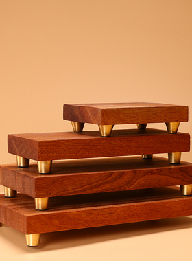 花梨沙比利木底座摆件工艺品花瓶佛像奇石花盆长形木雕托刻字定制