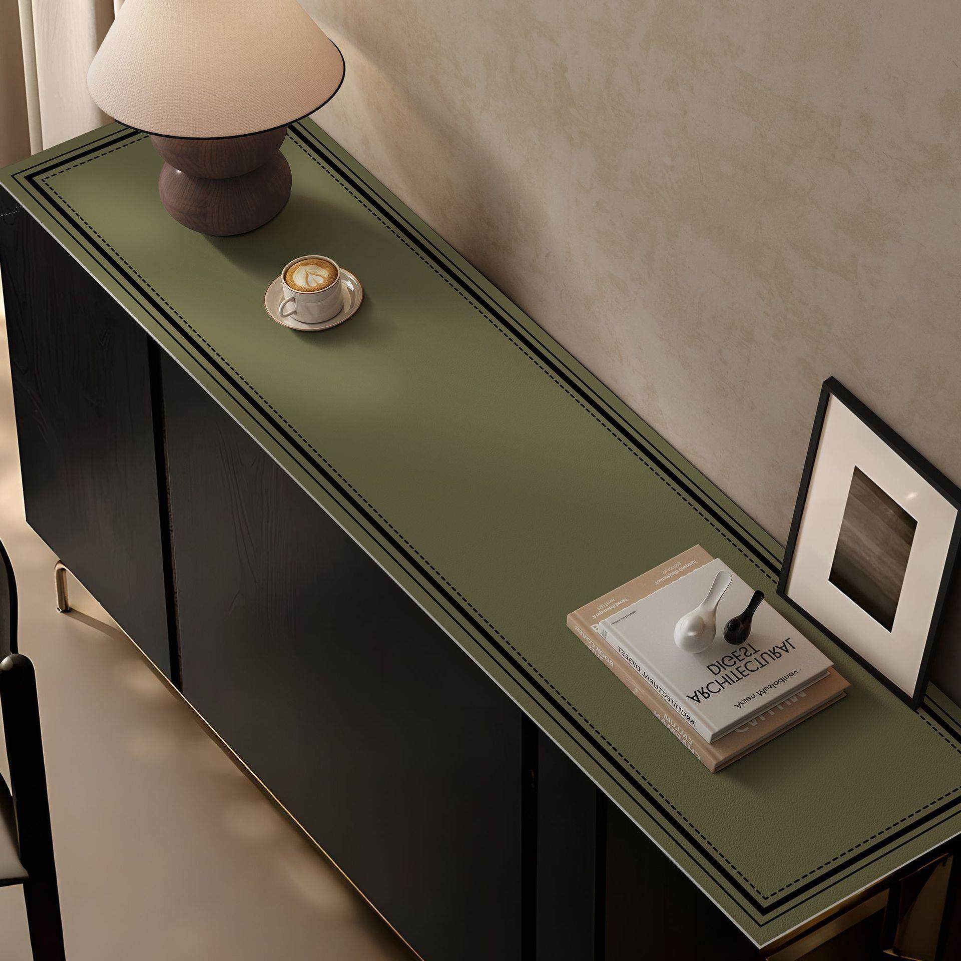 餐边柜皮革桌垫防水防油可擦免洗电视柜垫现代简约风可裁剪防滑垫