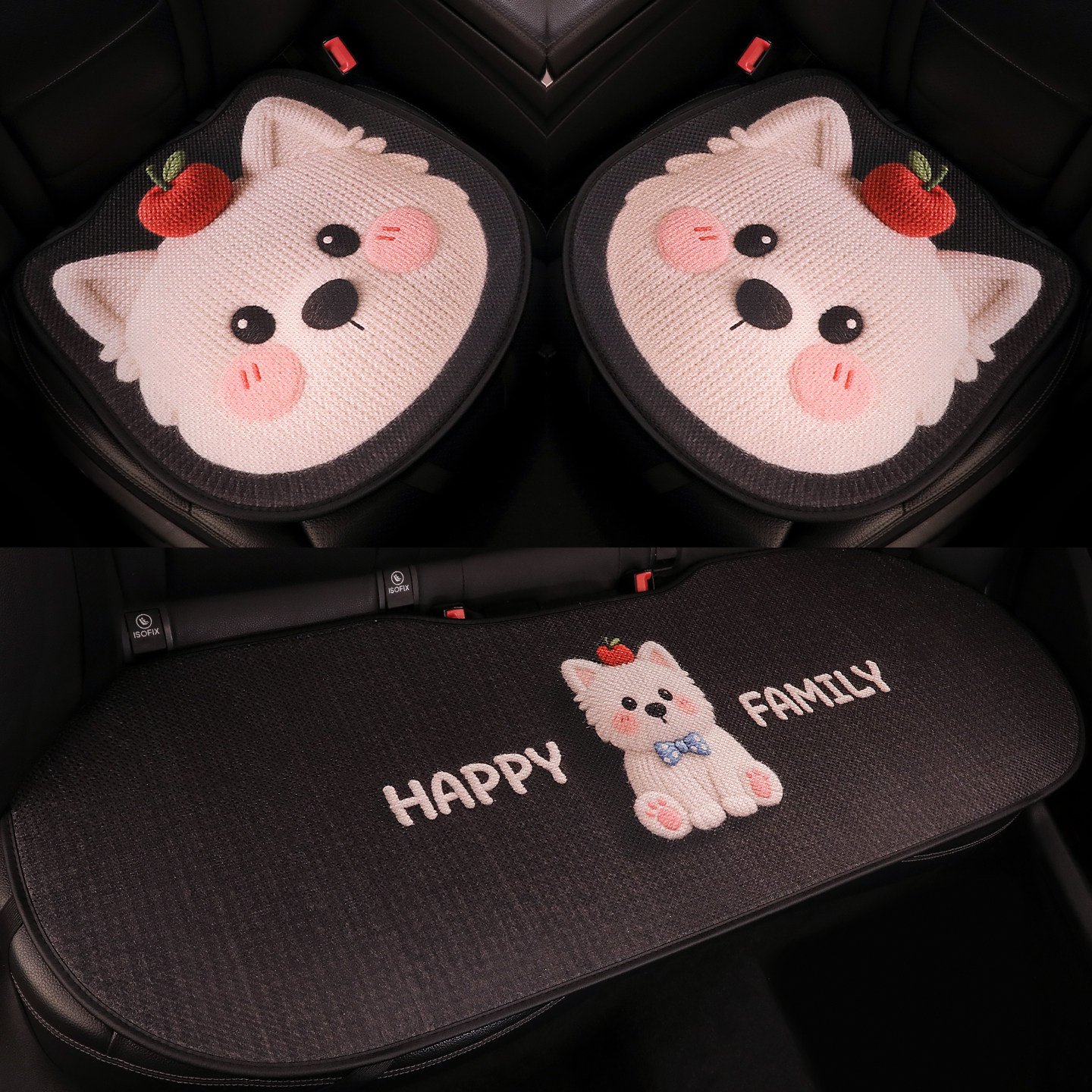 汽车坐垫四季通用可爱卡通座垫车垫女神车内座椅套高级感车载座套