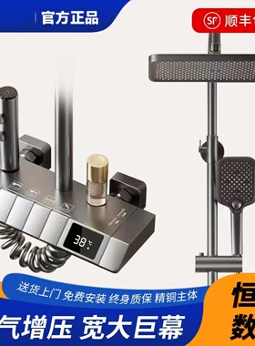 官方旗舰品质花洒套装恒温淋浴家用沐浴器浴室枪灰色空气增压淋雨