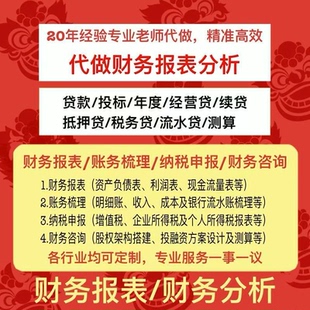 企业财务咨询财务报表分析会计做账财务分析财务预算乱账整理申报