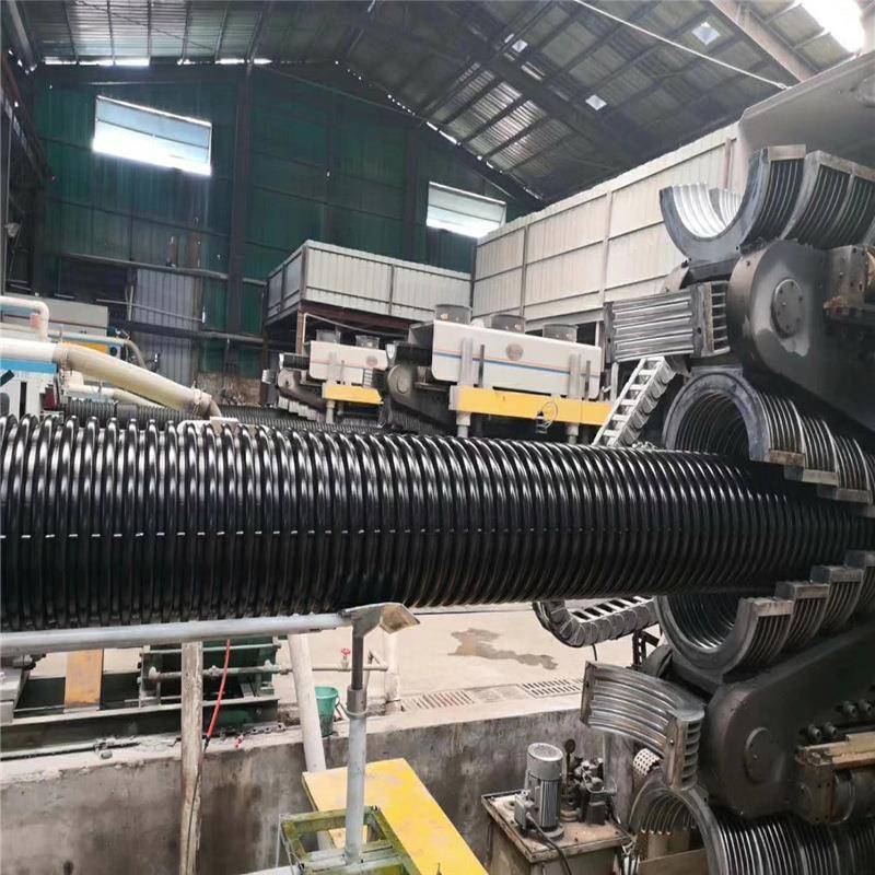 HDPE双壁波纹管DN300/400聚乙烯黑色排污管道钢带增强螺纹管