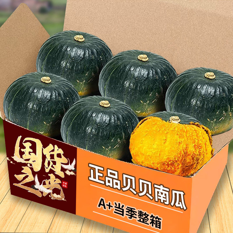 正品贝贝南瓜正宗新鲜粉糯板栗味小南瓜栗面山东老瓜婴儿孕妇包邮