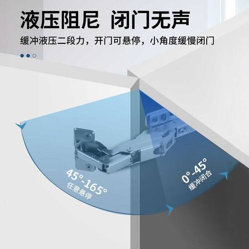 304不锈钢165度大角度铰链阻尼缓冲合页175度特殊L型转角衣柜门铰