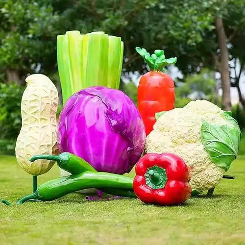 户外仿真水果蔬菜玻璃钢雕塑农场白菜大葱白萝卜辣椒落地装饰摆件