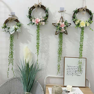 墙面装饰品花环挂饰店铺橱窗幼儿园客厅卧室阳台背景墙上绿植壁挂