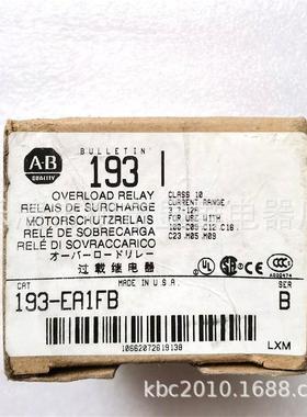 AB 罗克韦尔 热继电器 193-EA1FB 3.7-12A替代193-1EEDB 现货