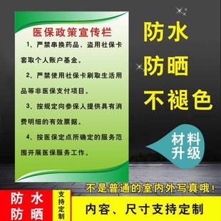 医保政策宣传栏医保定点药店管理制度医保购药流程标志牌墙贴医保