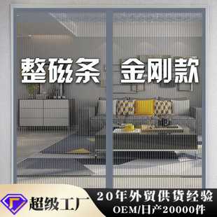 防蚊门帘全磁条金刚网纱门家用大门魔术贴免打孔磁性自吸防蝇 夏季