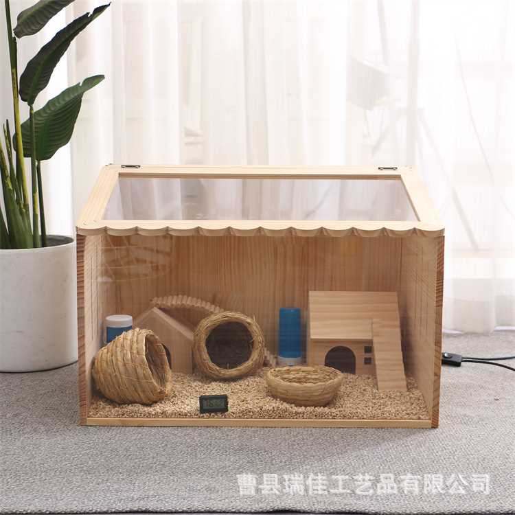 木质芦丁鸡箱恒温育雏宠物窝实木仓鼠观赏养殖箱芦丁鸡小鸡饲养箱