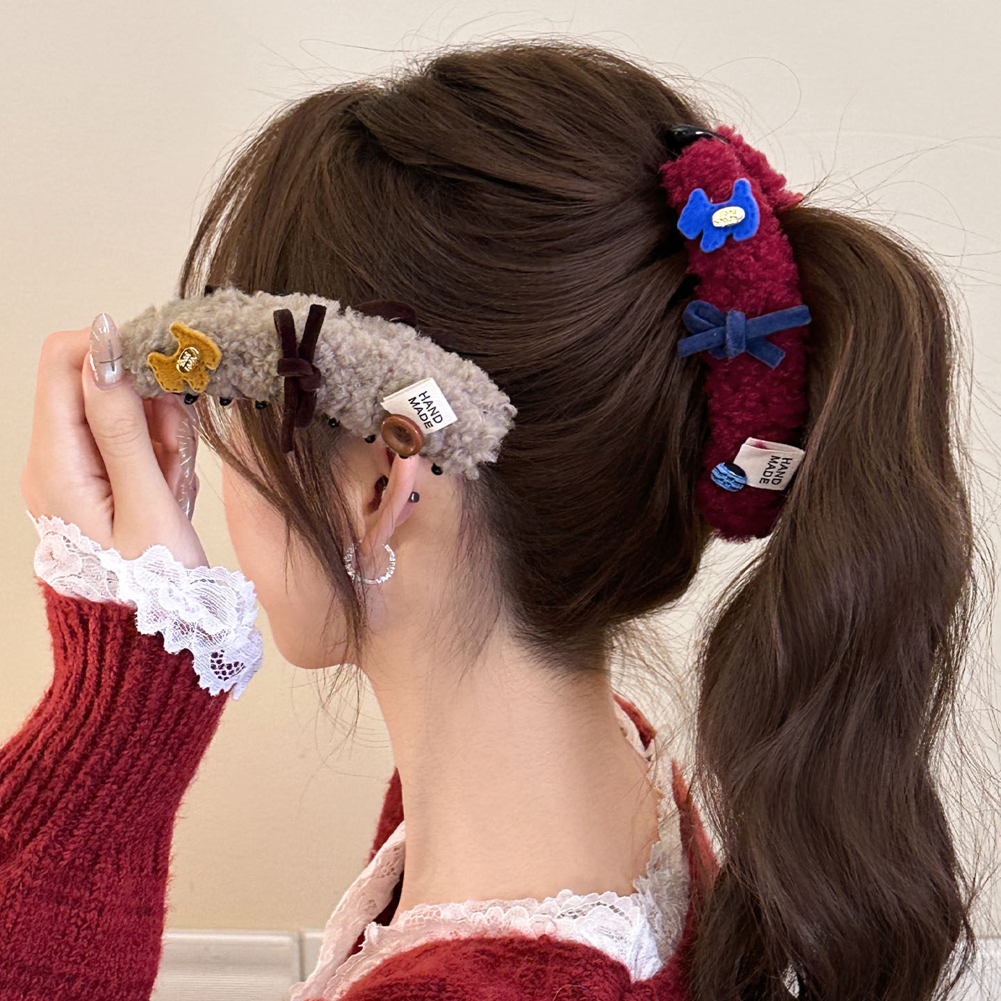 秋冬卷毛绒蝴蝶结小马香蕉夹2026新款后脑勺高马尾竖夹横夹头饰,饰品/流行首饰/时尚饰品新,发饰,淘宝优惠券,粉丝福利购,淘宝优惠卷