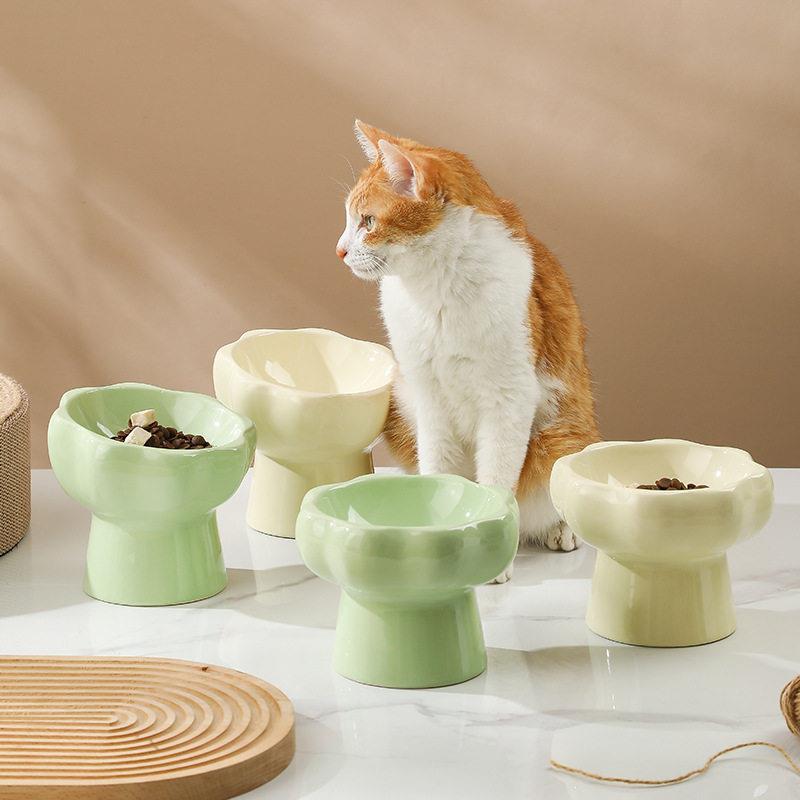 猫碗狗碗宠物碗猫咪用品可爱猫盆双碗护颈猫食碗饭碗脚碗防打翻