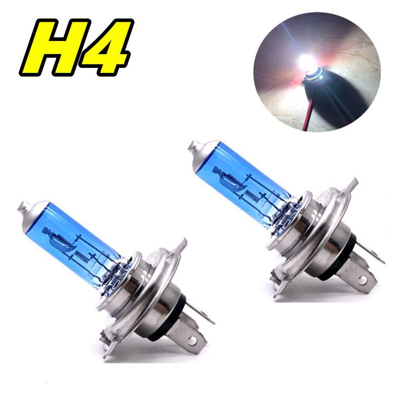 品质石英H4超白光汽车卤素灯泡12V60/55W前照灯100W远近光灯泡