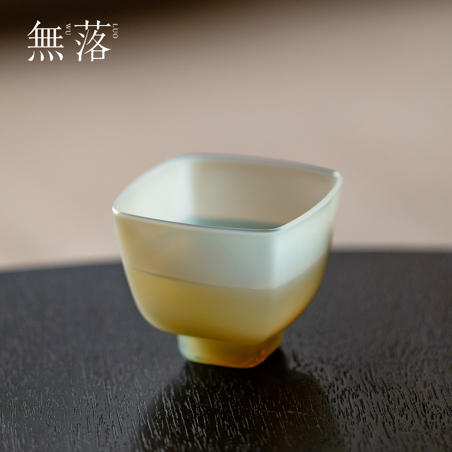 无落耐热玻璃冰玉四方茶杯家用功夫茶具个人主人杯高档喝茶品茗杯