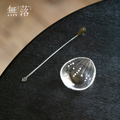无落 高硼硅透明玻璃朝露珠圆茶则茶具配件茶叶分茶器茶具投茶器