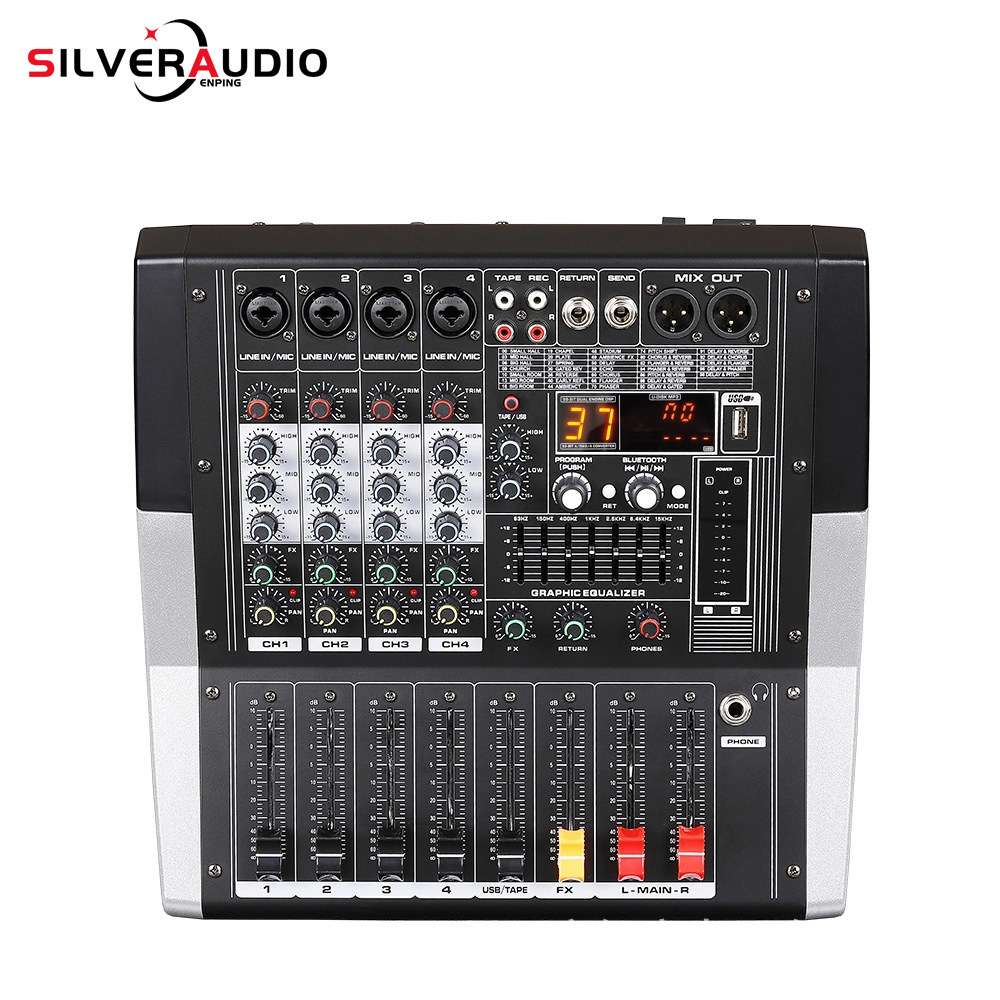 GAX-ED4 家用舞台音频调音台4/6/8通道16种DSP效果调音台功放一体