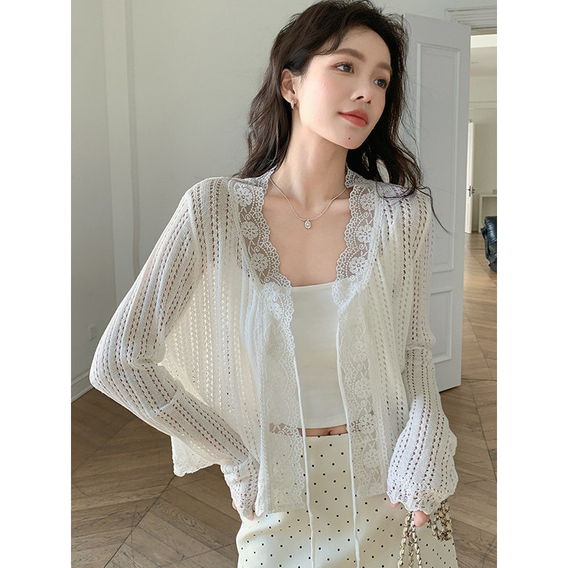 法式温柔气质披肩蕾丝防晒衫女夏