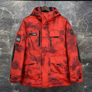 正品品牌撤柜90白鹅绒男士工装羽绒服高充绒量极寒防寒外套男加厚