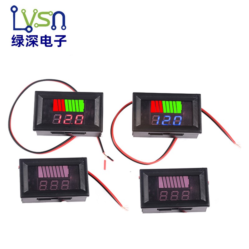 12/24/48/60/72/84V电动车电瓶蓄电池电量表显示器直流锂电池电压