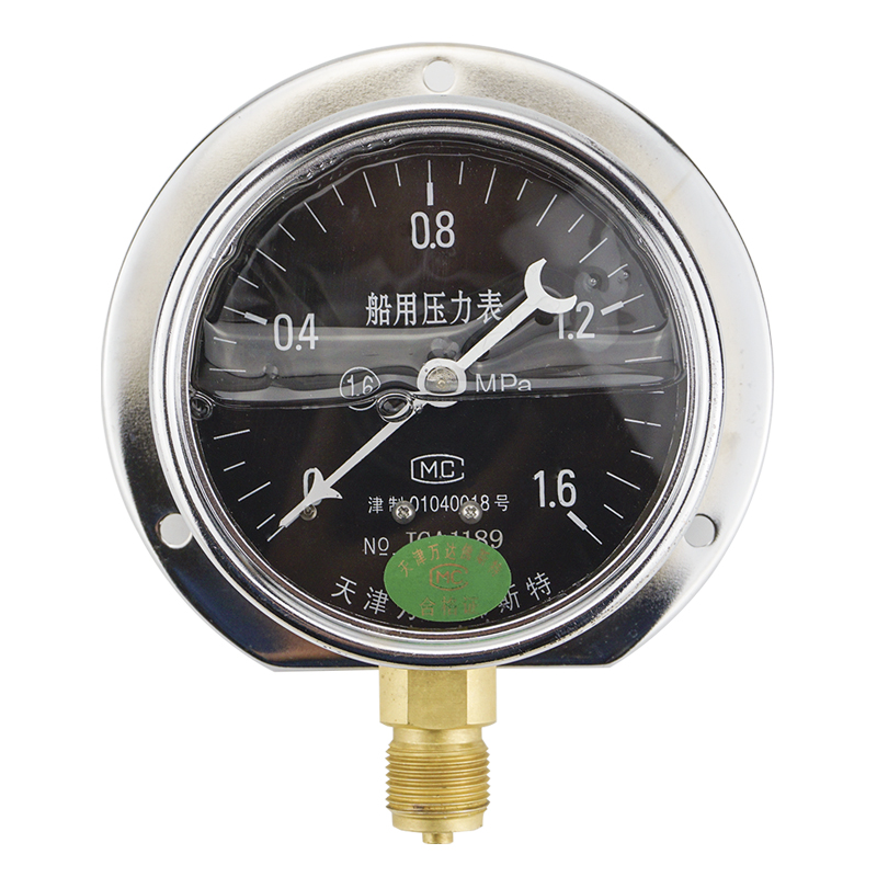 船用耐震压力表YN-100T后边抗震减震真空表油压YC水压气压负压表