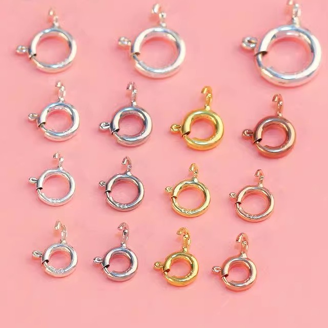 弹簧扣子彩金纯银扣接头珍珠项链