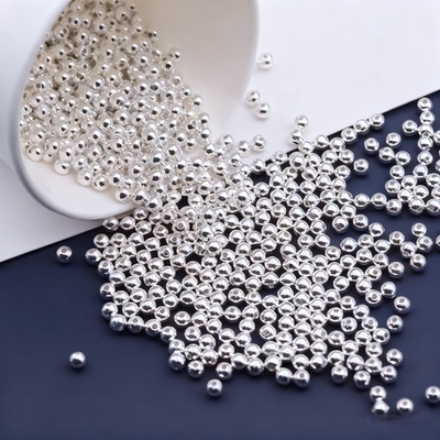 S999足银圆珠散珠DIY手链戒指DIY