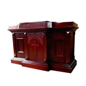 大号实木教堂教会讲台演讲桌 1.6米长木质教堂聚会圣台唱诗台