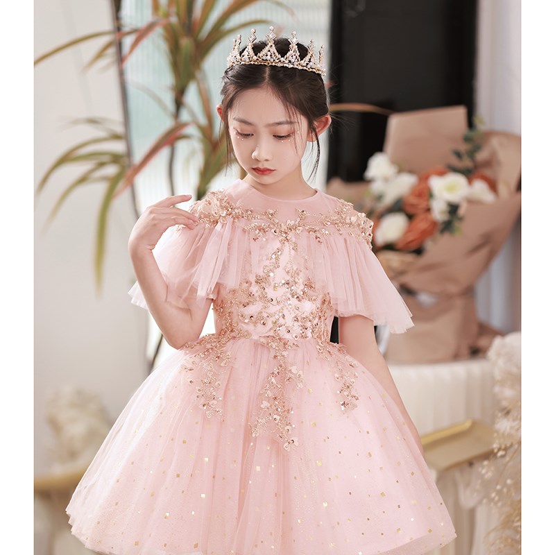 女童晚礼服儿童公主裙小孩生日宴会走秀花童婚纱主持人钢琴演出服