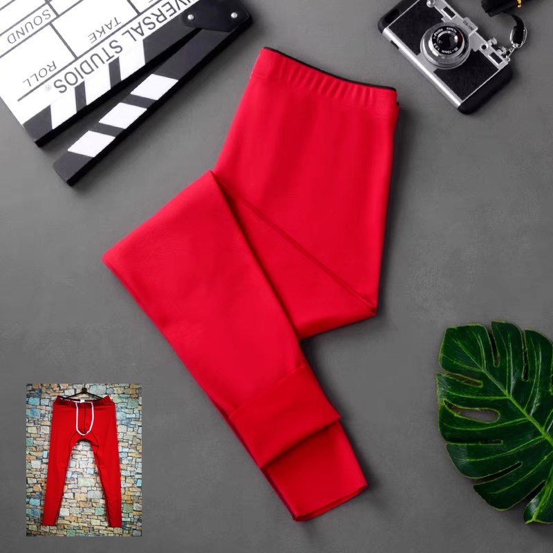 男士德绒保暖裤男生长裤自由裁裤腿不勒脚