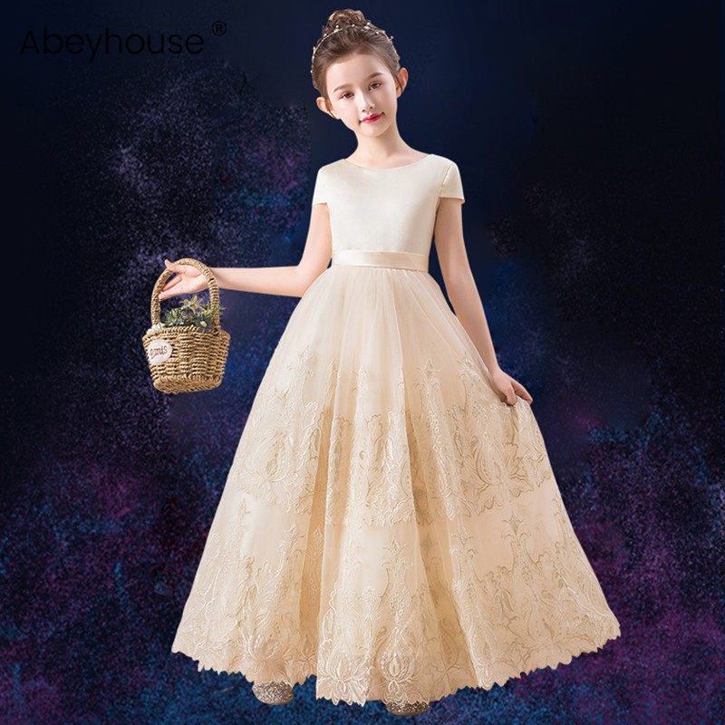 女童钢琴演奏服儿童礼服女模特走秀小女孩公主裙艺考长款晚礼服