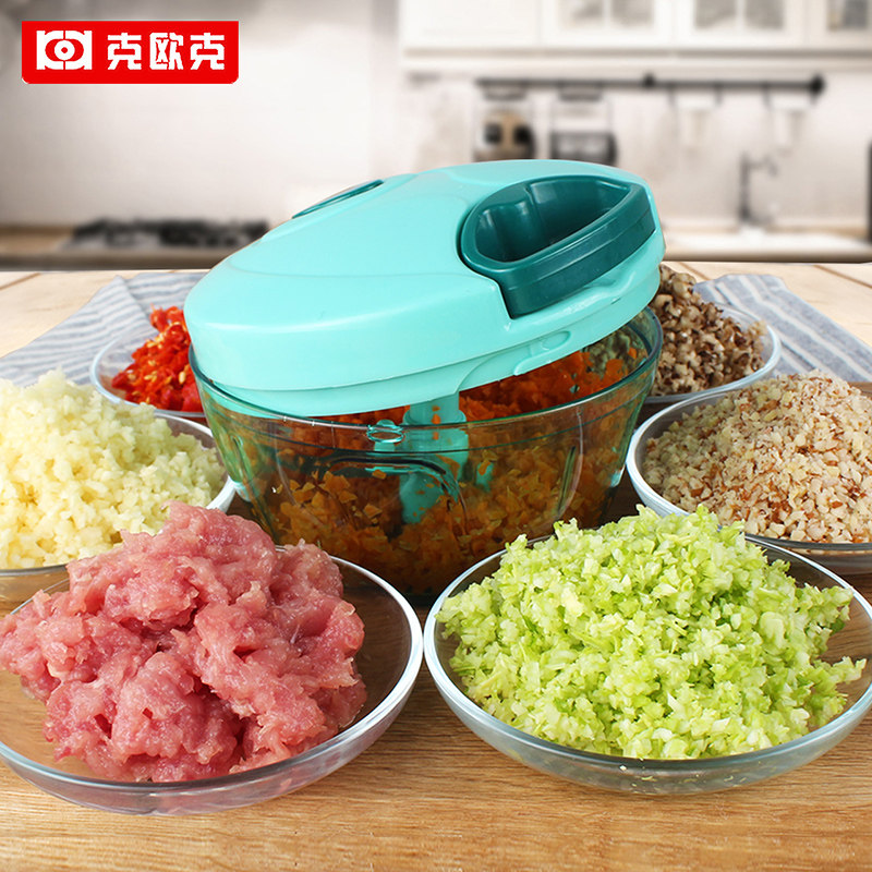 克欧克手拉多功能切菜器碎菜器饺子馅机手动绞肉机家用绞菜机搅蒜图片