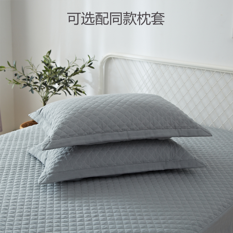 纯棉双层纱夹棉床笠单件定制 全棉加厚席梦思防滑床垫保护套床罩