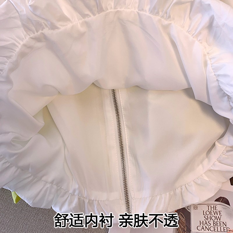 甜美温柔风吊带一字肩露锁骨泡泡短袖衬衫女2025夏季新款短款上衣