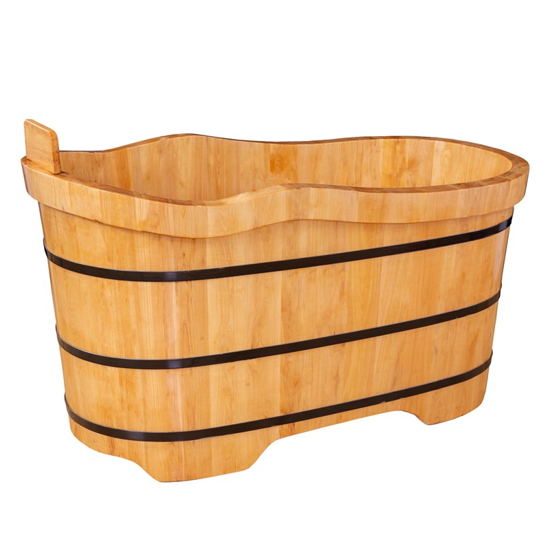 洗澡木桶香柏木熏蒸加盖扶手家用浴缸成人沐浴桶洗澡浴盆泡澡实木