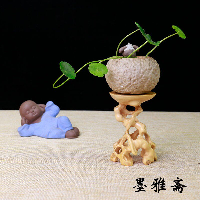 黄杨木实木根雕底座木质手工木雕盆景工艺品文玩摆件茶艺展示装饰图片