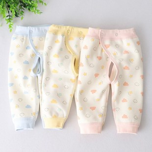 贴身加绒裤 初生婴儿秋冬纯棉保暖裤 12个月男女小宝宝按扣款 子