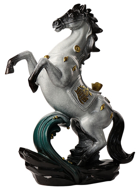 创意陶瓷唐马招财摆件中式家居客厅电视柜酒柜装饰品乔迁开业礼品