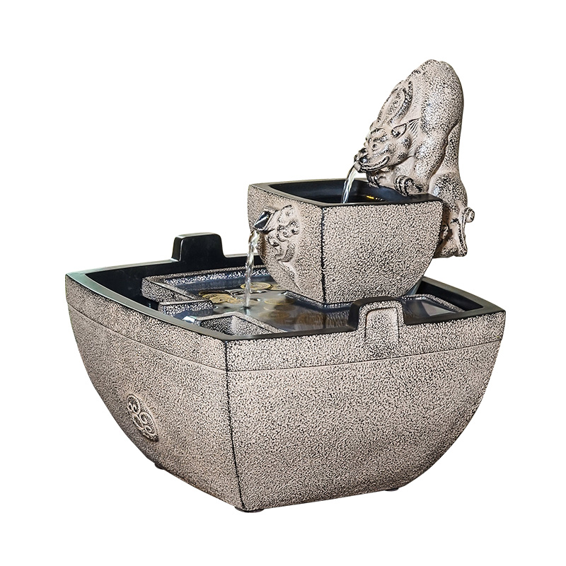 汉韵堂招财流水摆件开业礼物高档店铺茶室开店送礼公司办公室前台