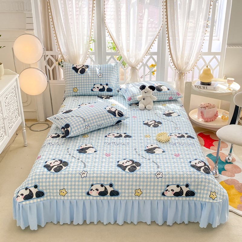 2024新款全棉韩式花边款床盖单件纯棉防滑床单夏凉空调被三四件套