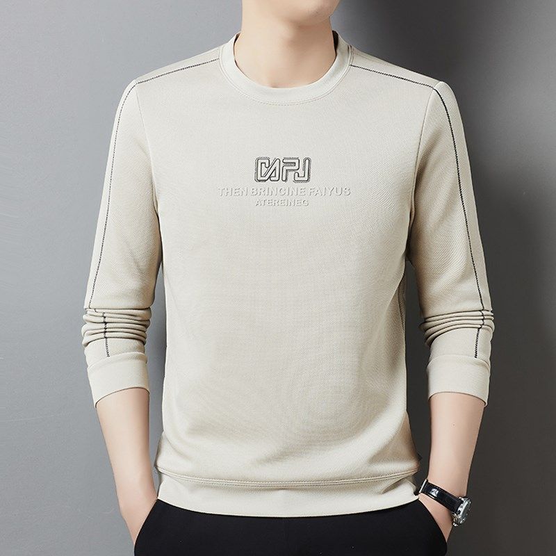 2024新款男士t恤长袖红色本命年薄款卫衣宽松春秋装上衣服打底衫T