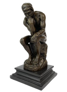 铜雕塑思想者思考者铜像摆件家居装饰品创意礼品客厅玄关书房摆设