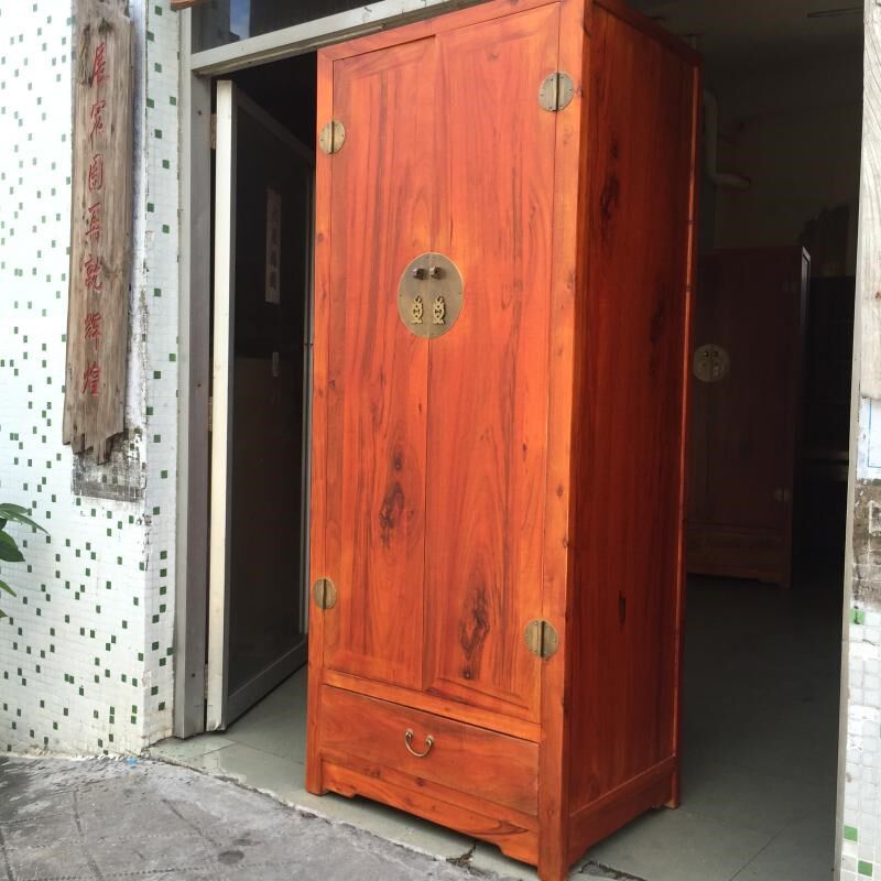 全香樟木衣柜中式实木家用卧室顶箱柜衣橱收纳防虫小户型双门立柜